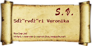 Sárvári Veronika névjegykártya